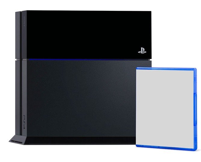 The second picture is the PS4 with a blank game case cover.